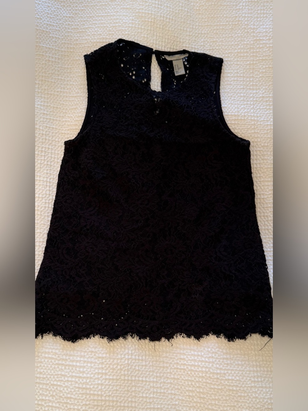 H&M | Black Floral Lace Camisole | Keyhole Back | Size = XS